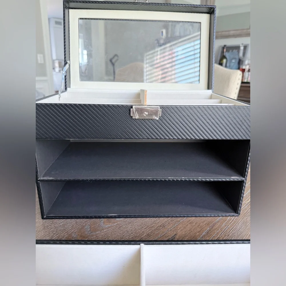 Classic Black 3-Tier Jewelry/ Sunglasses Organizer Box